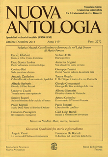 Nuova Antologia - a. CXLIX, n. 2272, ottobre-dicembre 2014